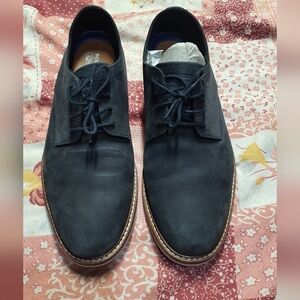 ​Bostonian Common Dezmin Plain Toe Derby Shoes - Navy Blue Nubuck Mens Size 10